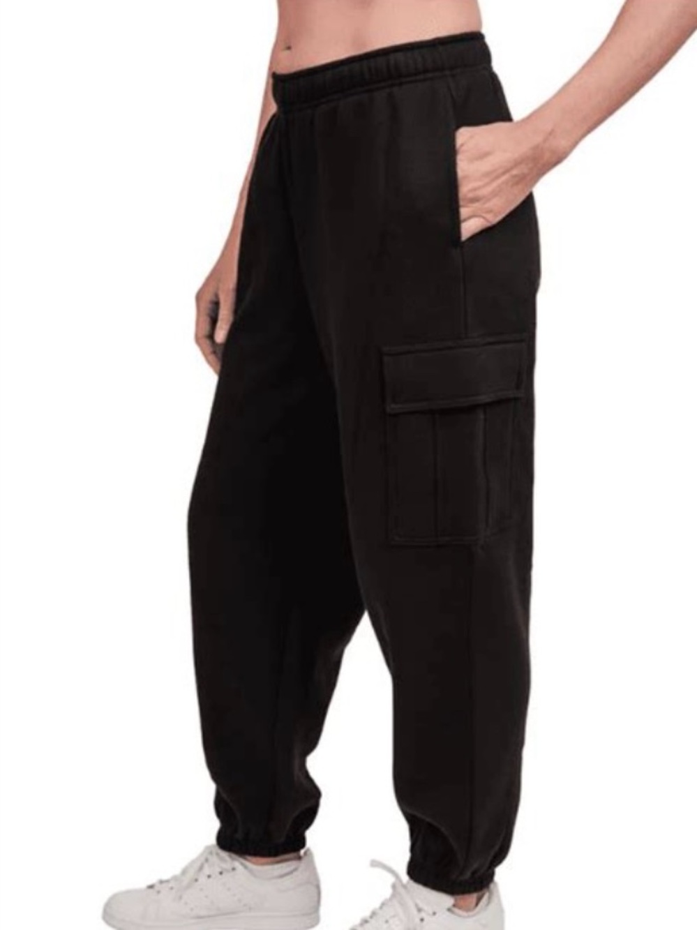 Tuff Women's Fleece Cargo Black Jogger Size XXL